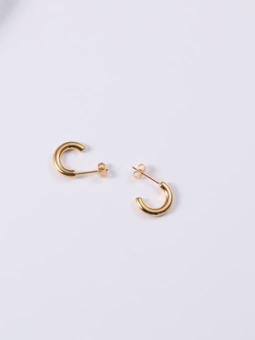 GROSE Titanium With Gold Plated Simplistic Geometric Stud Earrings 2