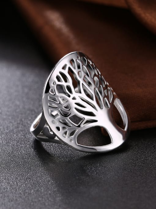 OUXI Simple Hollow Tree Personalized Ring 1