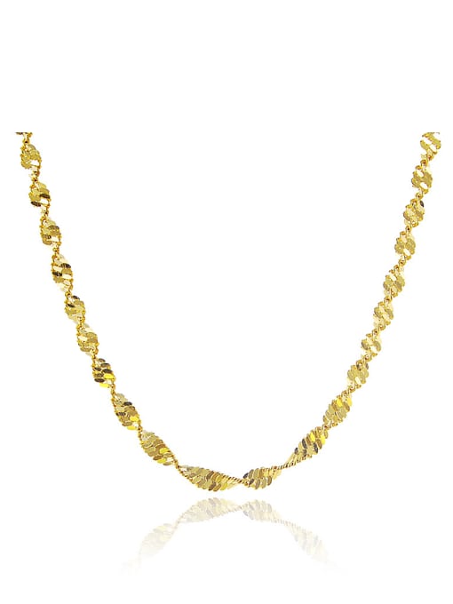 Yi Heng Da Women Wave Design 24K Gold Plated Copper Necklace 0