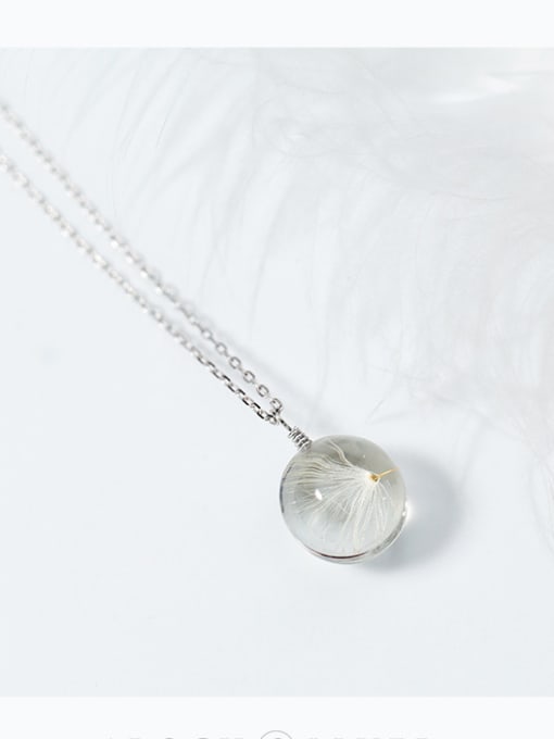 Rosh S925 Silver Necklace Pendant female fashion circular dandelion Necklace sweet temperament clavicle chain female D4309 2