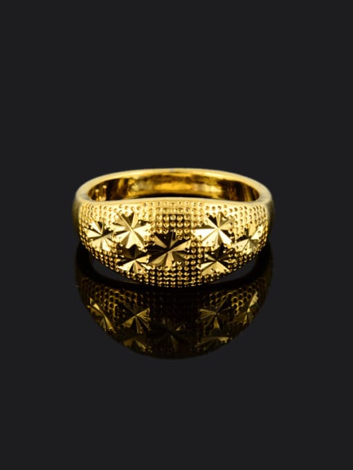Yi Heng Da Women Elegant Flower Pattern Gold Plated Ring 1