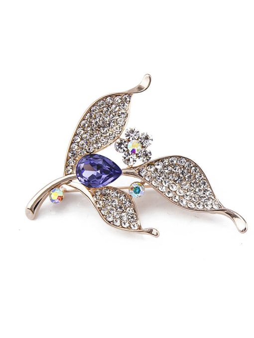 Inboe 2018 2018 2018 Leaf-shaped Crystals Brooch 4