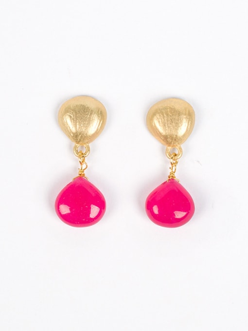 Lang Tony Temperament Water Drop Shaped Gold Plated Earrings 0