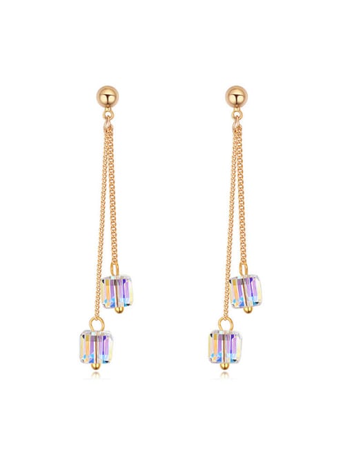 QIANZI Fashion austrian Crystals Gold Plated Alloy Drop Earrings