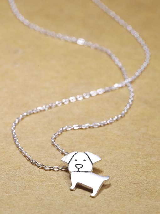 Peng Yuan Simple Little Puppy Pendant 925 Silver Necklace 1