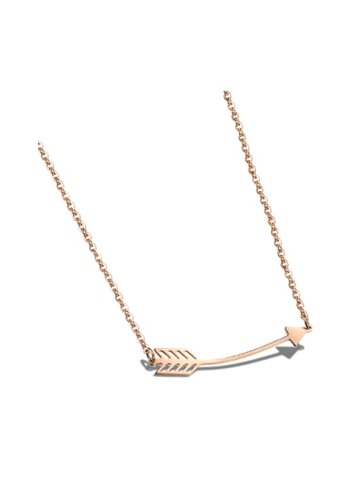 Open Sky Simple Little Arrow Pendant Titanium Women Necklace 0