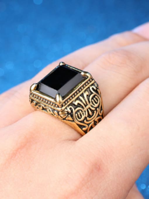 Gujin Retro style Square AAA Resin Alloy Ring 1