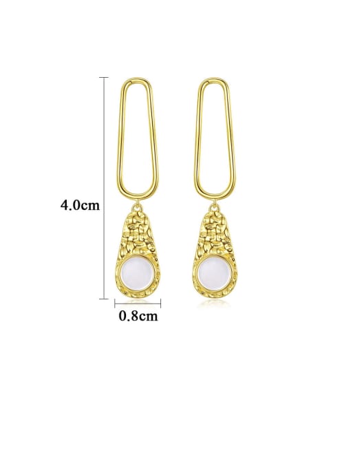 CCUI 925 Sterling Silver With Gold Plated Personality Water Drop Drop Earrings 4