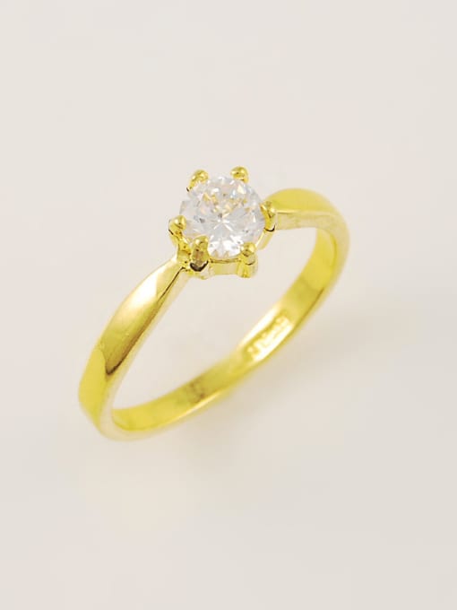 Yi Heng Da Women Simply Style Round Shaped Zircon Ring
