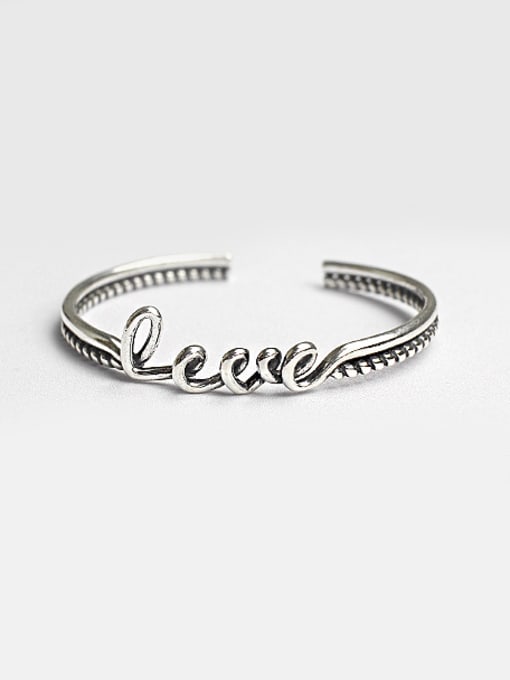 DAKA Personalized LOVE Antique Silver Plated Opening Bangle 0