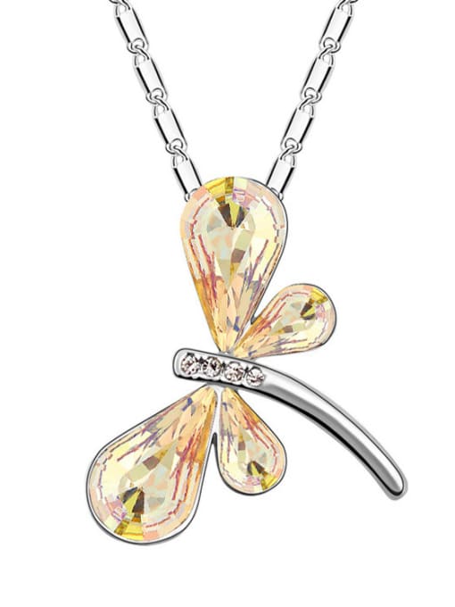 QIANZI Fashion Dragonfly austrian Crystals Pendant Alloy Necklace 2
