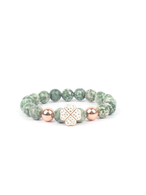 KSB938-R Green Stone Natural Stones Handmade Fashion Bracelet