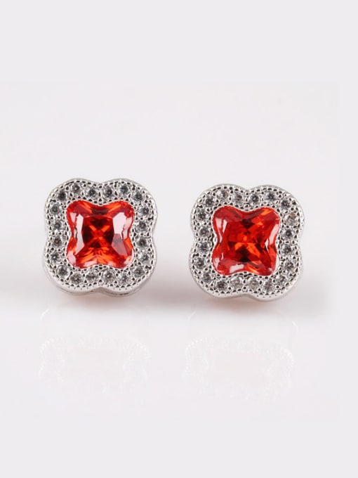 Red QingXing Precious Stones, Europe and America Style  Zircon stud Earring