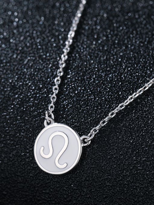 UNIENO 925 Sterling Silver With Platinum Plated Simplistic  Smooth Round Necklaces 1