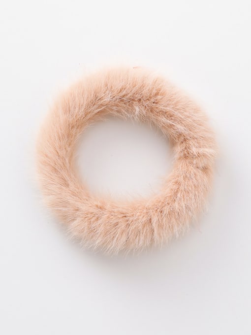 G light brown Simple personality colored plush hair ring