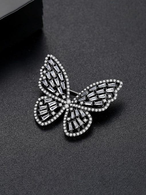 BLING SU Copper With Cubic Zirconia  Fashion Butterfly Brooches 3