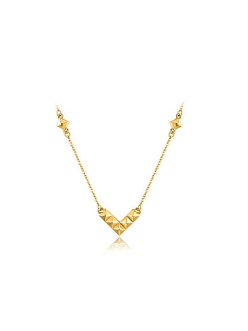 18K Gold Delicate 18K Gold Letter V Shaped Necklace