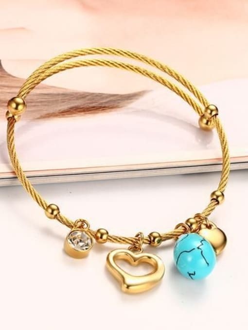 E Exquisite Gold Plated Cross Shaped Titanium Bracelet