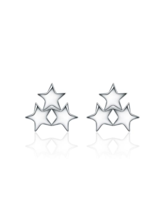 kwan Handmade Three Stars Smooth Stud Earrings 0