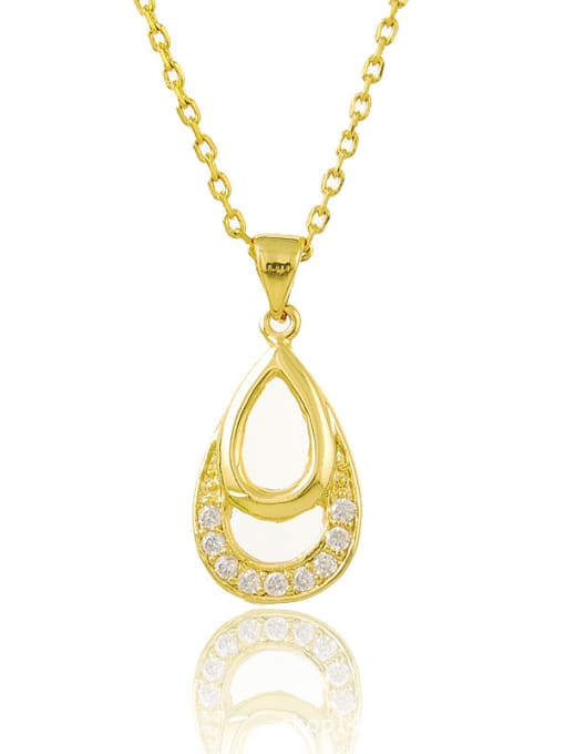 Yi Heng Da Women All-match Water Drop Shaped Zircon Necklace 0