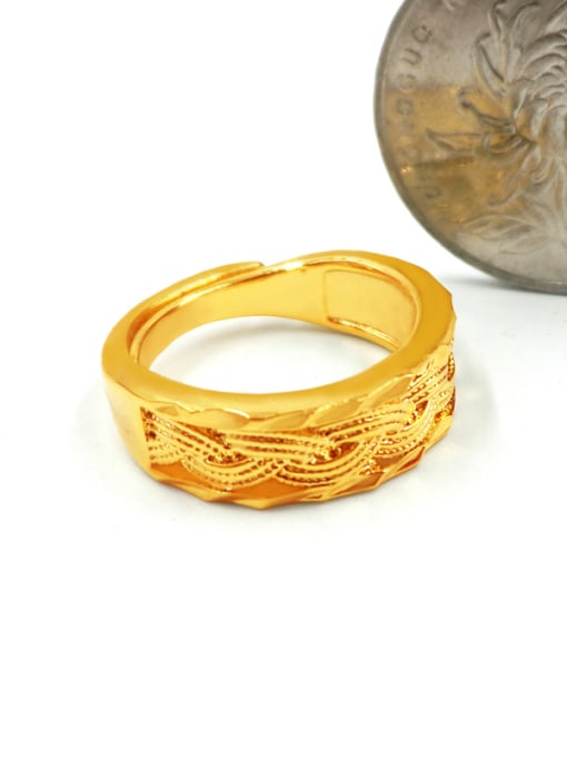 golden Twist Pattern Geometric Shaped Ring