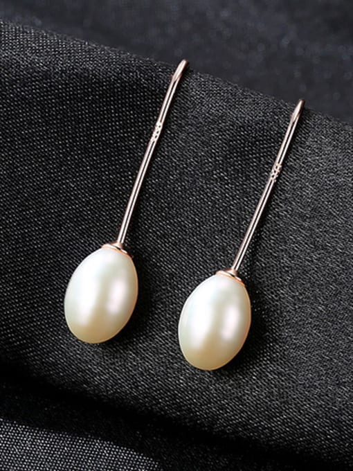 White Sterling silver natural pearl simple versatile ear hook