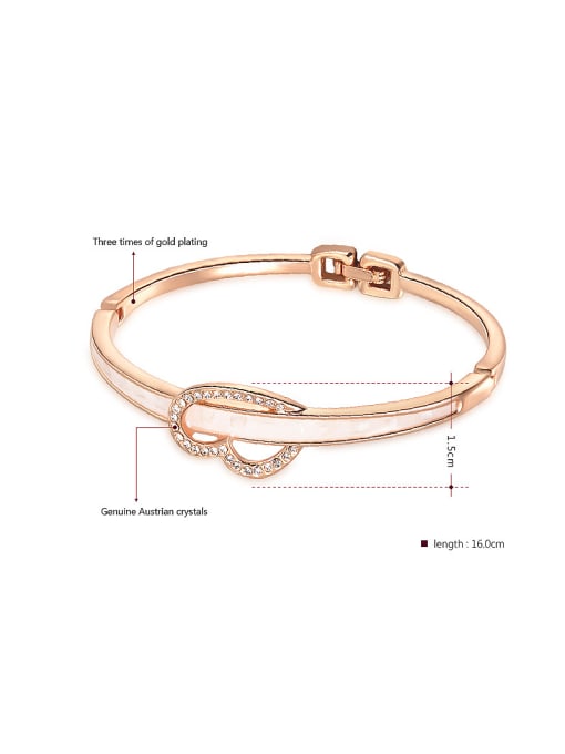 Rose Gold Fashion Style Heart Shaped Acrylic Bangle