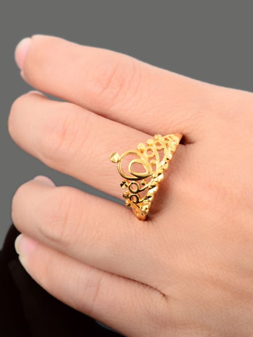 Yi Heng Da Creative Crown Shaped 24K Gold Plated Copper Ring 2
