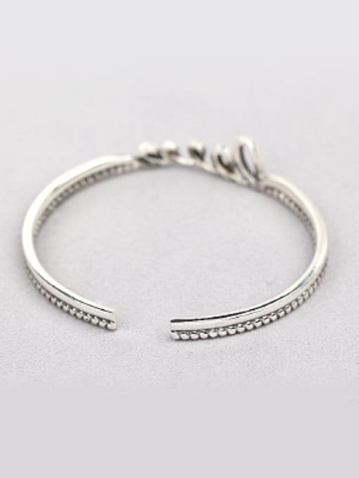 Peng Yuan Retro LOVE Silver Opening Bangle 2