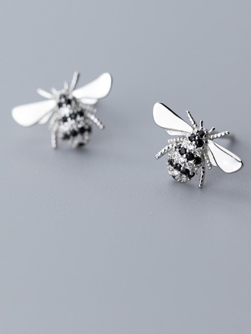 Rosh 999 Fine Silver With Platinum Plated Cute Insect  BeeStud Earrings 0