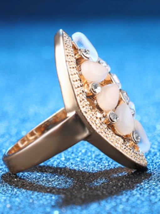 Gujin Fashion Elegant Opal stones Crystal Hollow Alloy Ring 3