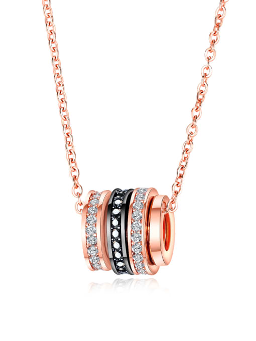 Rose-plated Gold Copper With Rose Gold Plated Fashion Round Necklaces