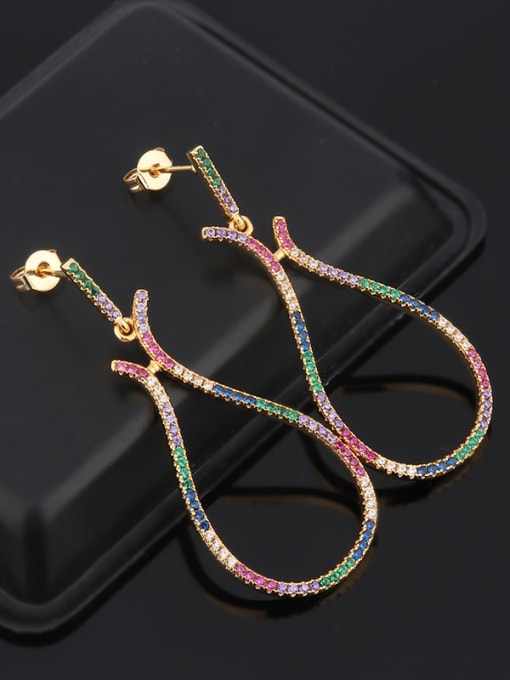 ROSS Copper With Cubic Zirconia Delicate Water Drop Cluster Earrings 0
