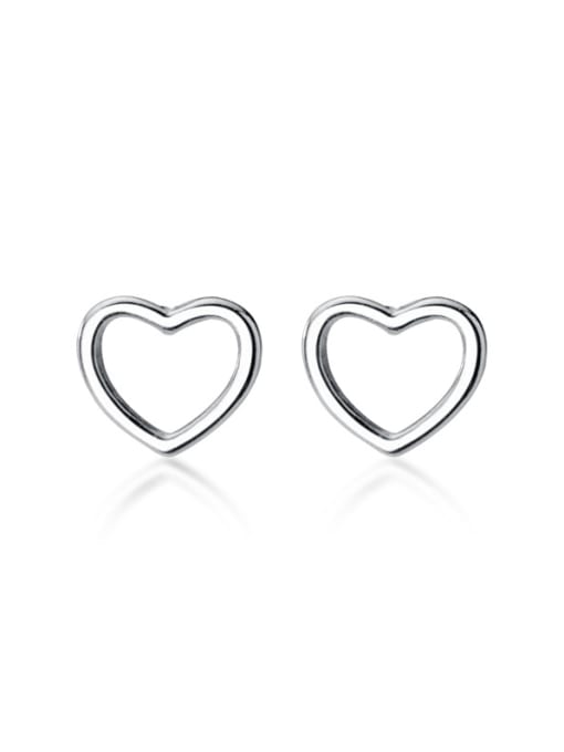 Rosh 925 Sterling Silver With Gold Plated Simplistic Heart Stud Earrings 3