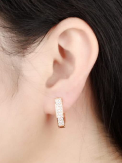 Open Sky Fashion V-shaped Rhinestones Women Earrings 1