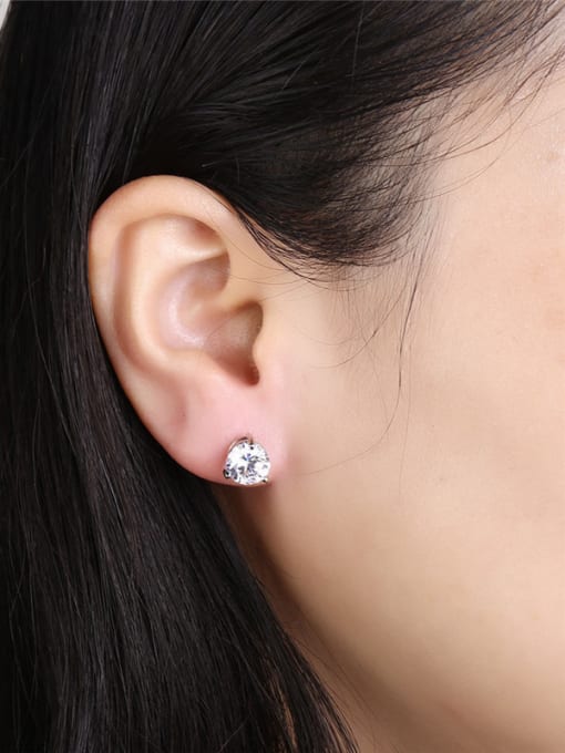 Ronaldo Charming Round Shaped Zircon Stud Earrings 1