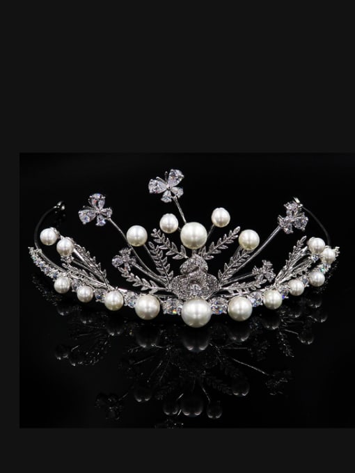 Cong Love Noble Luxury Artificial Pearls Zircons Shining Hair Accessories