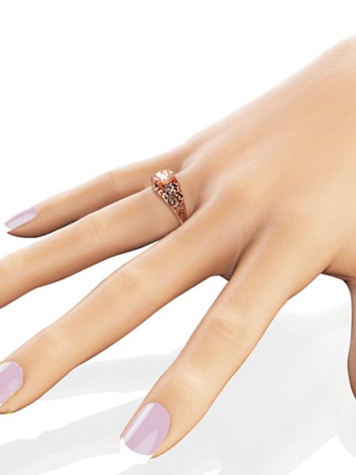 MATCH Copper With Cubic Zirconia Delicate Round Band Rings 1