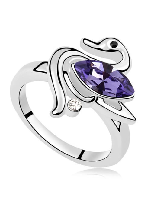 purple Fashion Marquise austrian Crystal Little Swan Alloy Ring