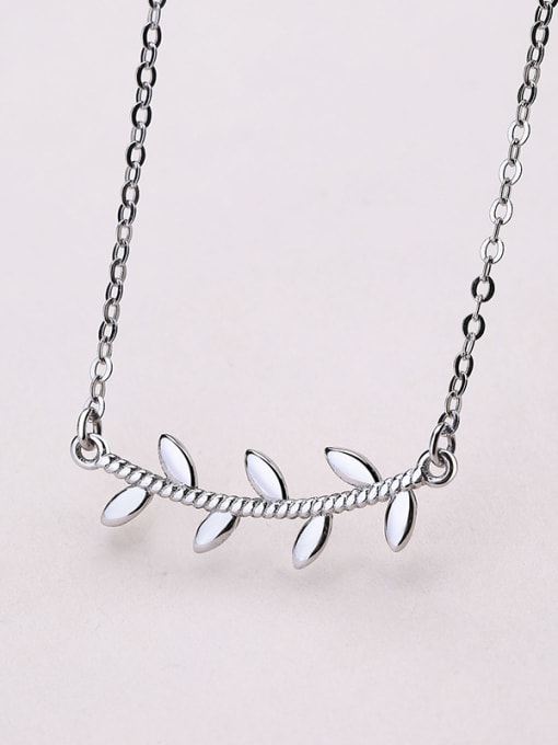 One Silver Grass Shaped Necklace 3