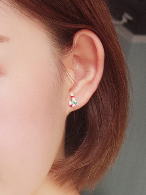 Peng Yuan Tiny Santa Stick Stud Earrings 1