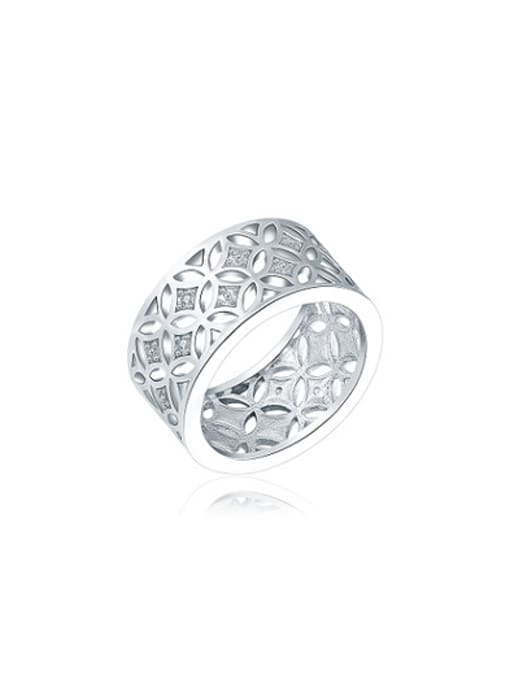 Ronaldo High-quality Hollow leaf Shaped Rhinestones Ring 0