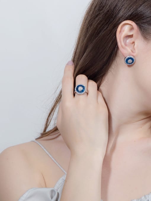 L.WIN Copper inlaid AAA zircon shines blue rings 2