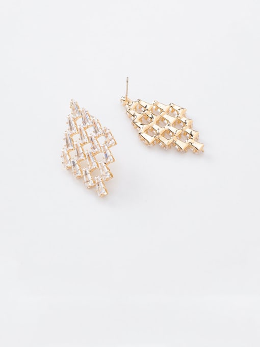 Girlhood Alloy With Gold Plated Simplistic Geometric Stud Earrings 1