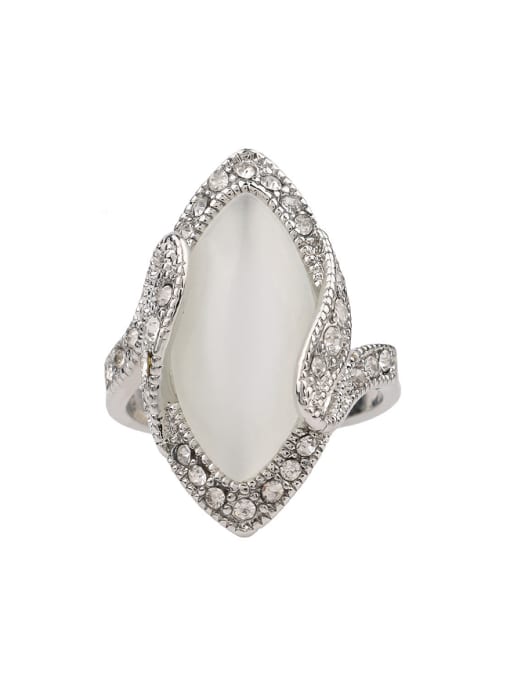 Gujin Retro style White Opal Crystals Ring 0