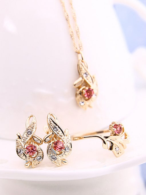 BESTIE Alloy Imitation-gold Plated Fashion Artificial Stones Three Pieces Jewelry Set 2