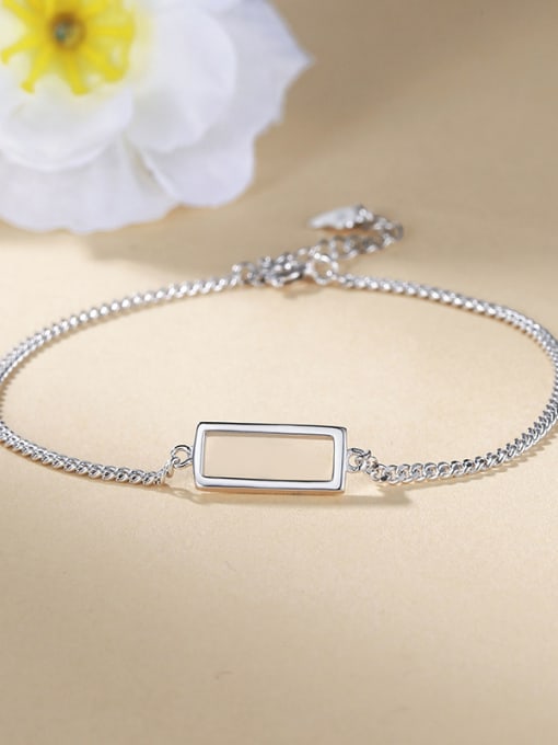 One Silver 925 Silver Square Shaped Bracelet 2