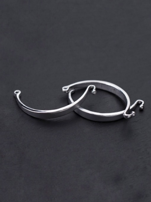 FAN 999 Fine Silver With Silver Plated Semi-bracelet Open Jump Rings 1