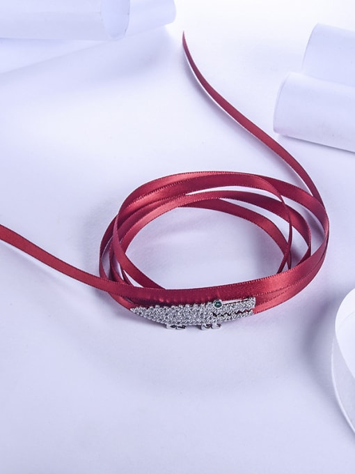 ALI New crocodile green red micro-inlay zricon necklaces bracelet 3