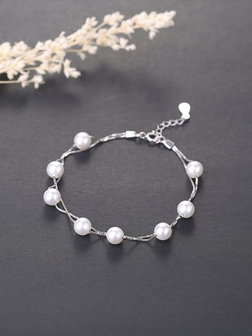 One Silver 2018 Women 925 Silver Pearl Bracelet 3